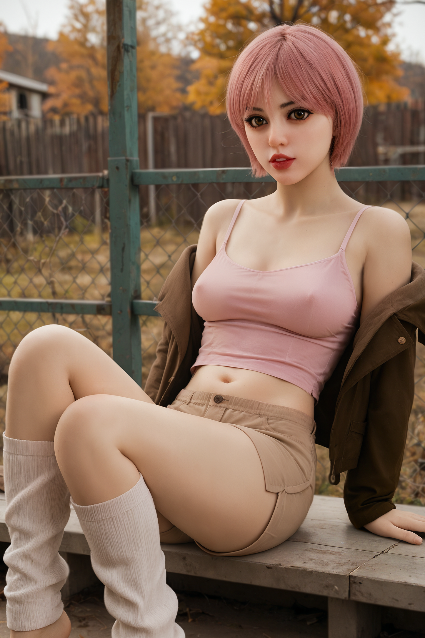 AIBEI Doll | 150cm/4ft11 Small Breast Pink Hair Korean Girl TPE Sex Doll - Rainy