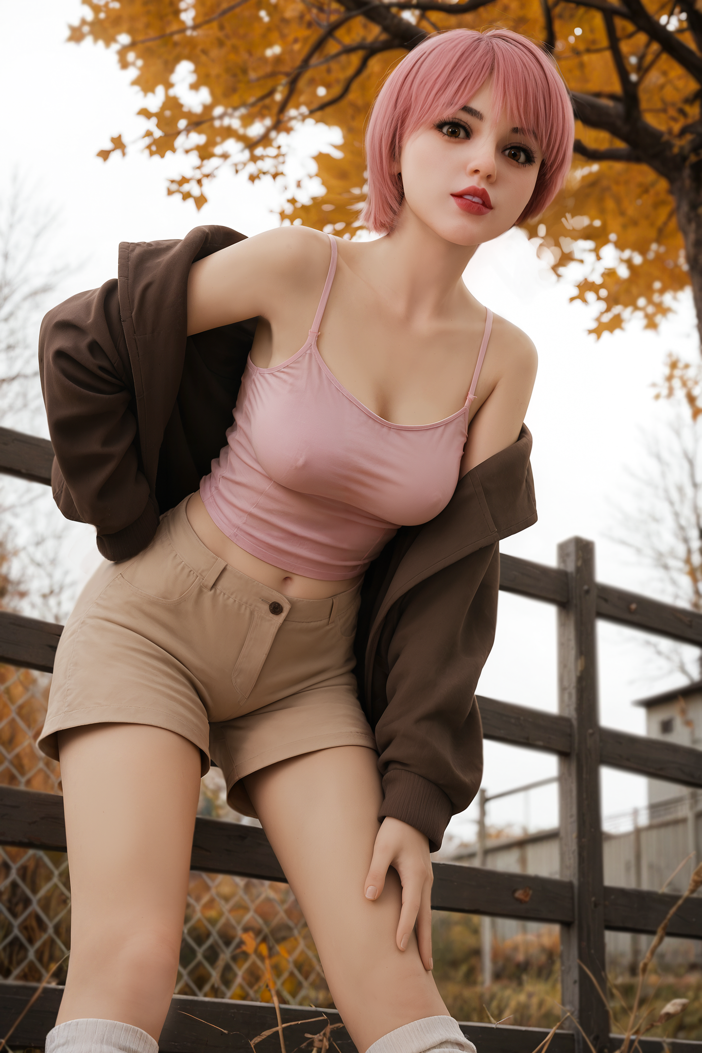AIBEI Doll | 150cm/4ft11 Small Breast Pink Hair Korean Girl TPE Sex Doll - Rainy