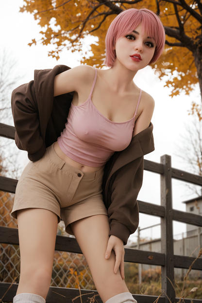 AIBEI Doll | 150cm/4ft11 Small Breast Pink Hair Korean Girl TPE Sex Doll - Rainy