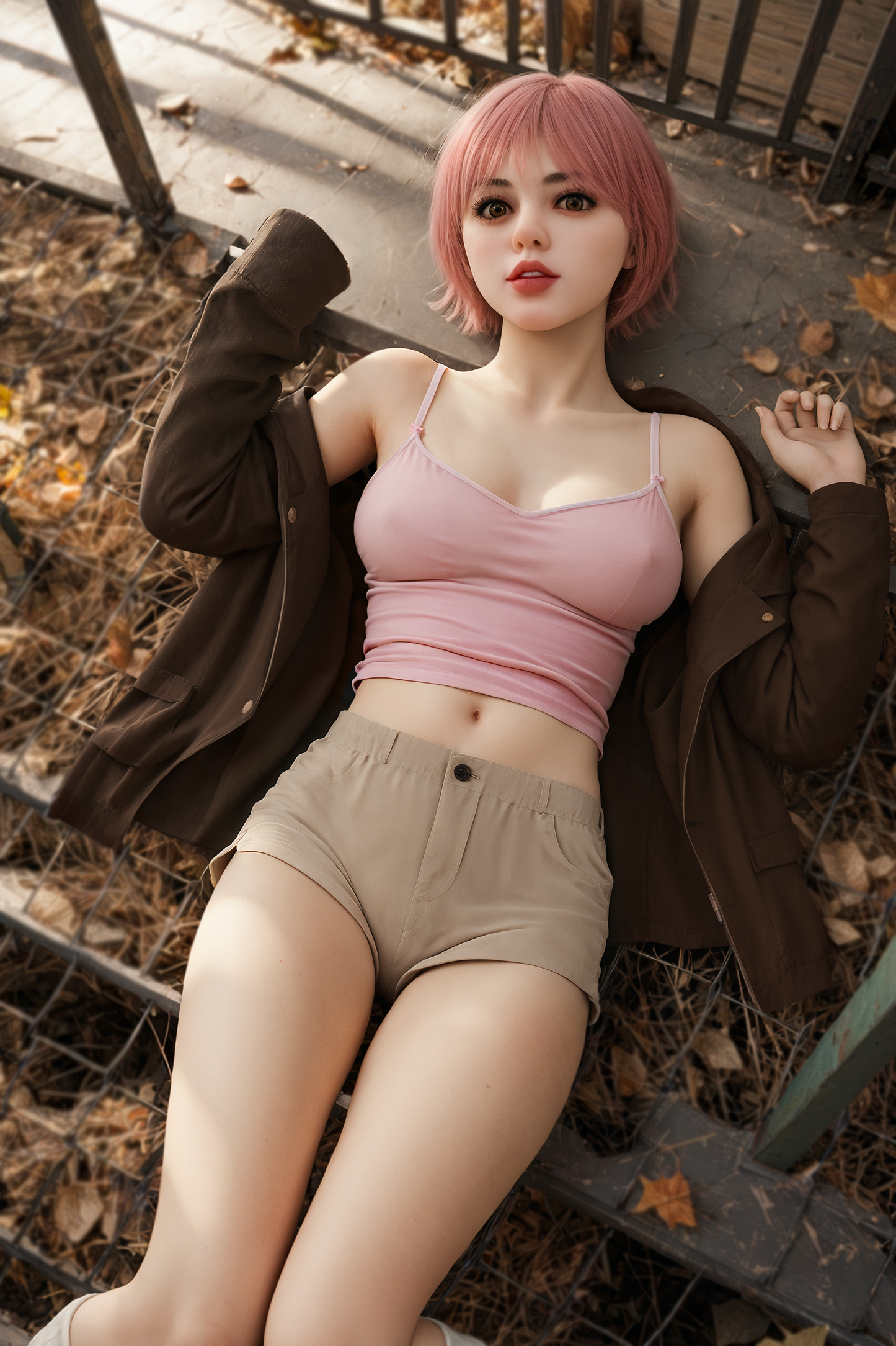 AIBEI Doll | 150cm/4ft11 Small Breast Pink Hair Korean Girl TPE Sex Doll - Rainy