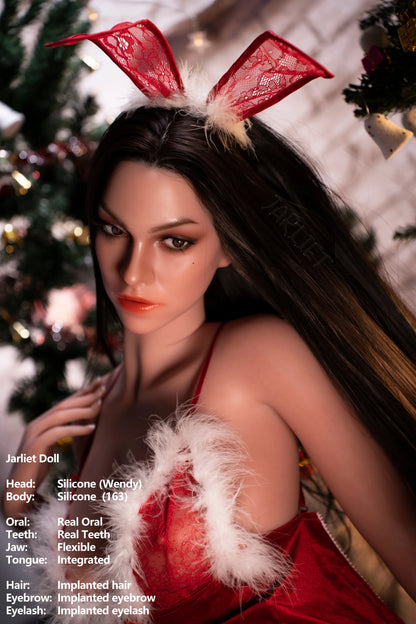 Jarliet Doll | 163cm 5ft5in Christmas Style Light Tan D Cup Blowjob Silicone Doll with ROS Head - Wendy