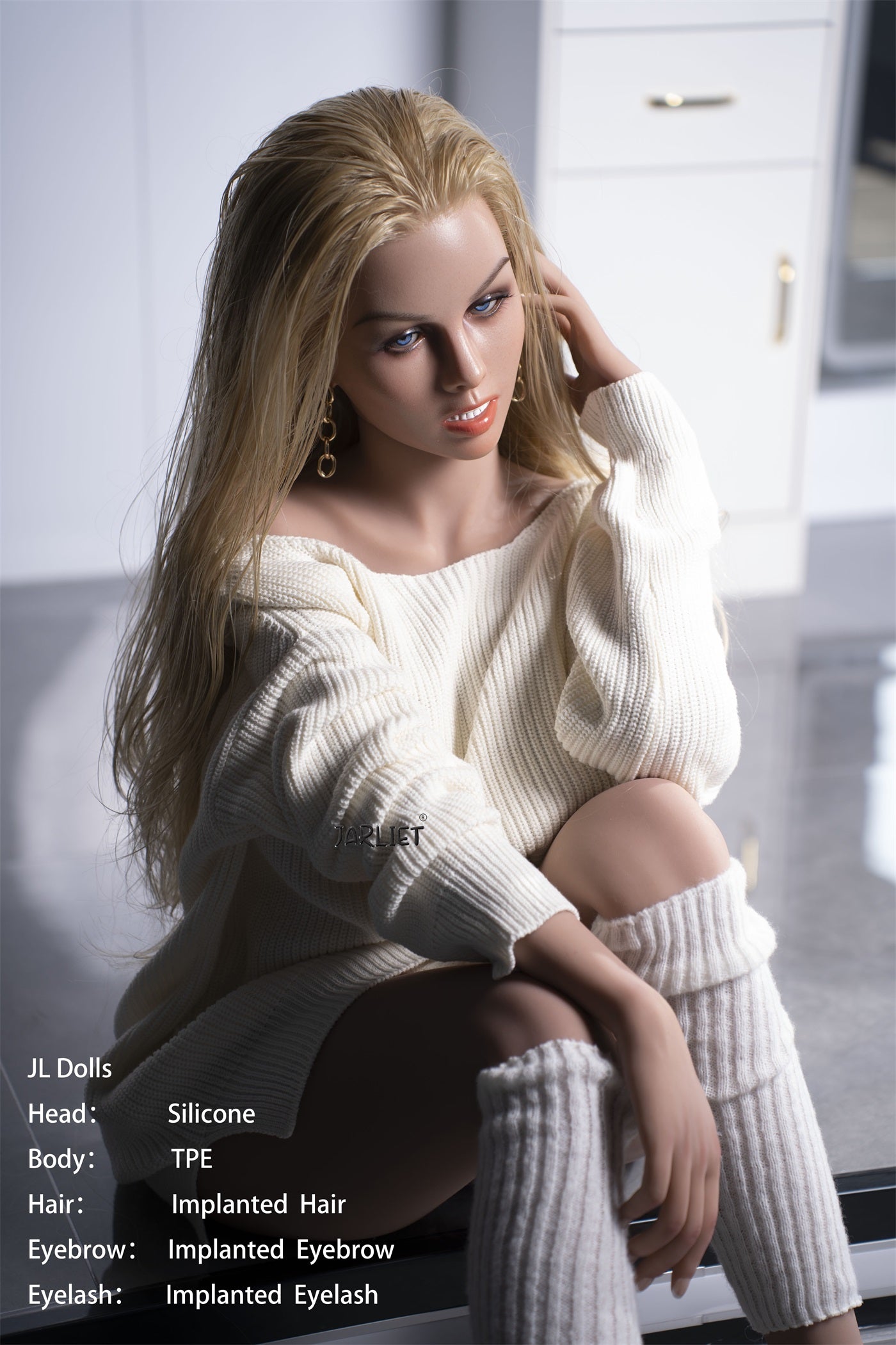 Jarliet Doll US Stock | 4ft11/150cm Blonde Hair Silicone Head Sex Doll - Blanche