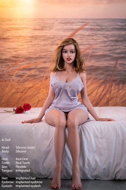 Jarliet Doll | 4ft12in 150cm Petite Body Mature Woman MILF Full Silicone Sex Doll for Blowjob Vagina Sex - Judy