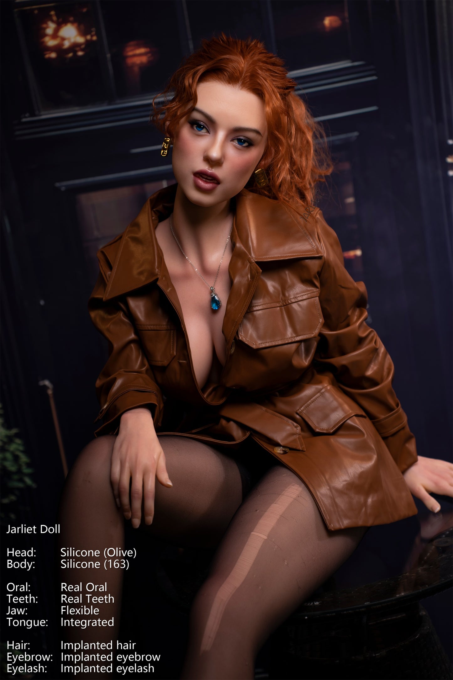 Jarliet Doll | 5ft5in American Blonde Hair Mature Woman Silicone Adult Love Doll with Real Oral Silicone Head - Olive