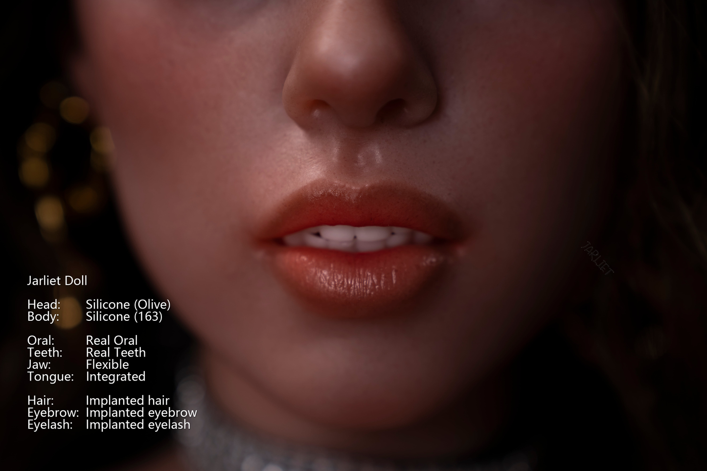 Jarliet Doll | 5ft4in Realistic Silicone Body Small Breast Adult Love Doll with Real Oral Silicone Head for Blowjob - Olive