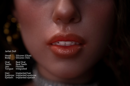 Jarliet Doll | 5ft4in Realistic Silicone Body Small Breast Adult Love Doll with Real Oral Silicone Head for Blowjob - Olive