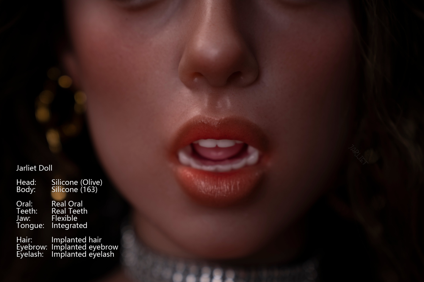 Jarliet Doll | 5ft4in Realistic Silicone Body Small Breast Adult Love Doll with Real Oral Silicone Head for Blowjob - Olive