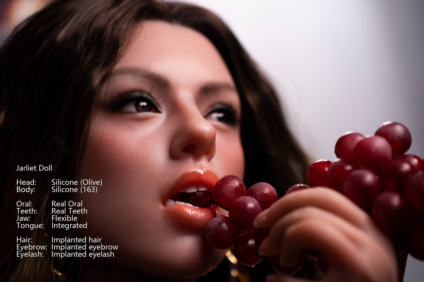 Jarliet Doll | 5ft4in Realistic Silicone Body Small Breast Adult Love Doll with Real Oral Silicone Head for Blowjob - Olive