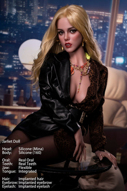 Jarliet Doll | 5ft3in Blonde Golden Hair Sexy Woman Full Size Adult Full Silicone Doll with ROS Silicone Head - Mina