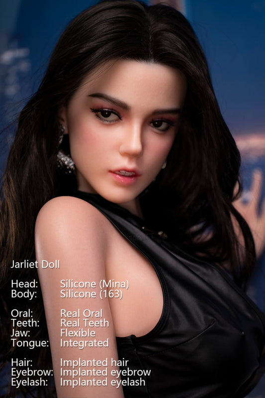 Jarliet Doll | 5ft4in Black Long Hair Asian Mature Woman Silicone Adult Love Doll with Real Oral Silicone Head - Mina