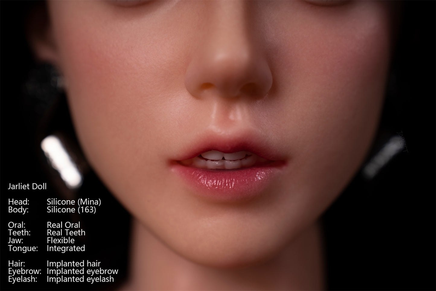 Jarliet Doll | 5ft4in Black Long Hair Asian Mature Woman Silicone Adult Love Doll with Real Oral Silicone Head - Mina