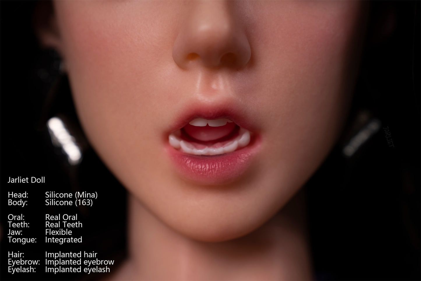 Jarliet Doll | 5ft4in Black Long Hair Asian Mature Woman Silicone Adult Love Doll with Real Oral Silicone Head - Mina