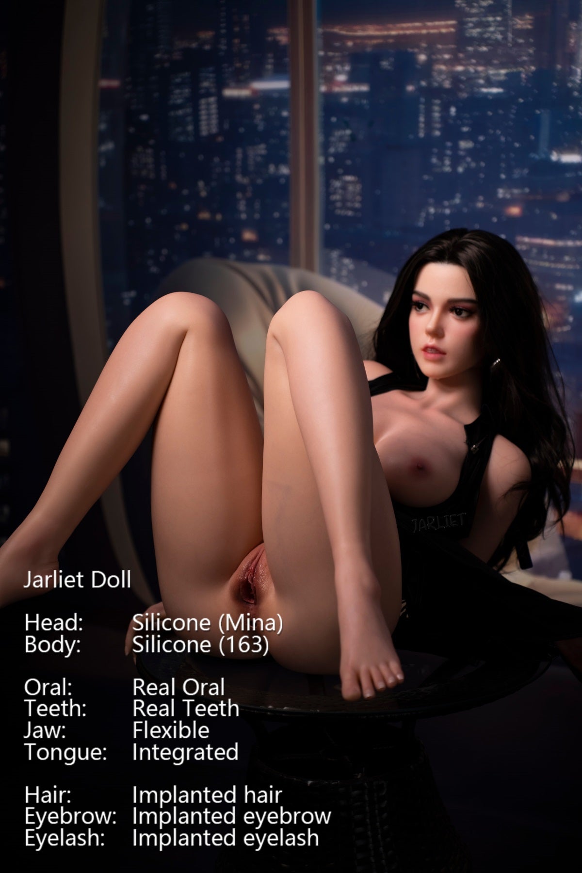 Jarliet Doll | 5ft4in Black Long Hair Asian Mature Woman Silicone Adult Love Doll with Real Oral Silicone Head - Mina