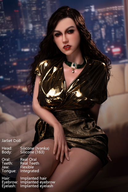 Jarliet Doll | 5ft4in Black Curly Hair Mature Woman Silicone Adult Love Doll with Real Oral Silicone Head - Ivanka
