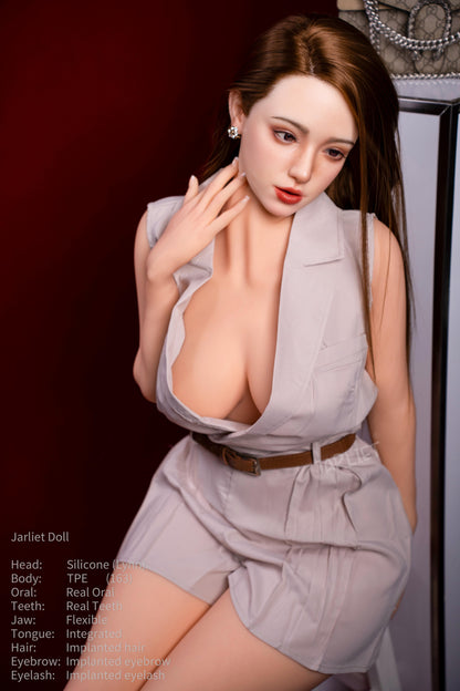 Jarliet Doll | 163cm 5ft4.2in Full Size Real Skinny Adult TPE Love Doll with ROS Silicone Head - Lynn
