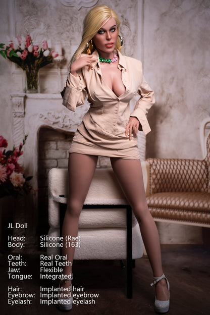 Jarliet Doll | 5ft4in Gold Hair American Woman Silicone Adult Love Doll & Real Oral Silicone Head - Rae