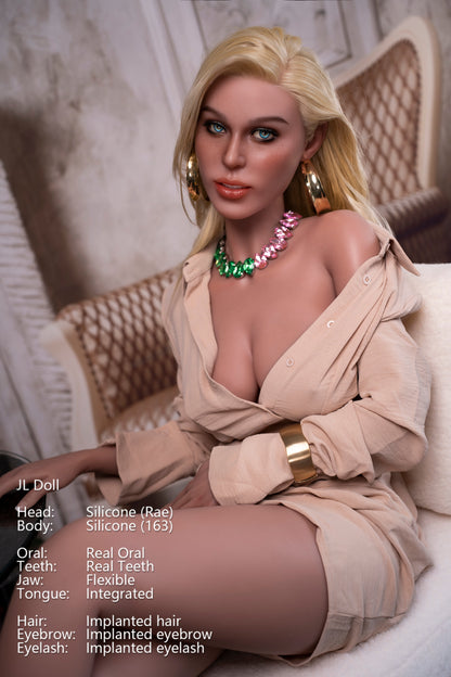 Jarliet Doll | 5ft4in Gold Hair American Woman Silicone Adult Love Doll & Real Oral Silicone Head - Rae