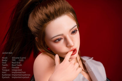 Jarliet Doll | 163cm 5ft4.2in Full Size Real Skinny Adult TPE Love Doll with ROS Silicone Head - Lynn