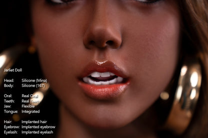 Jarliet Doll | 5ft6in Dark-Skin Latin American Silicone Adult Doll with Realistic Oral Real Teeth – Mina