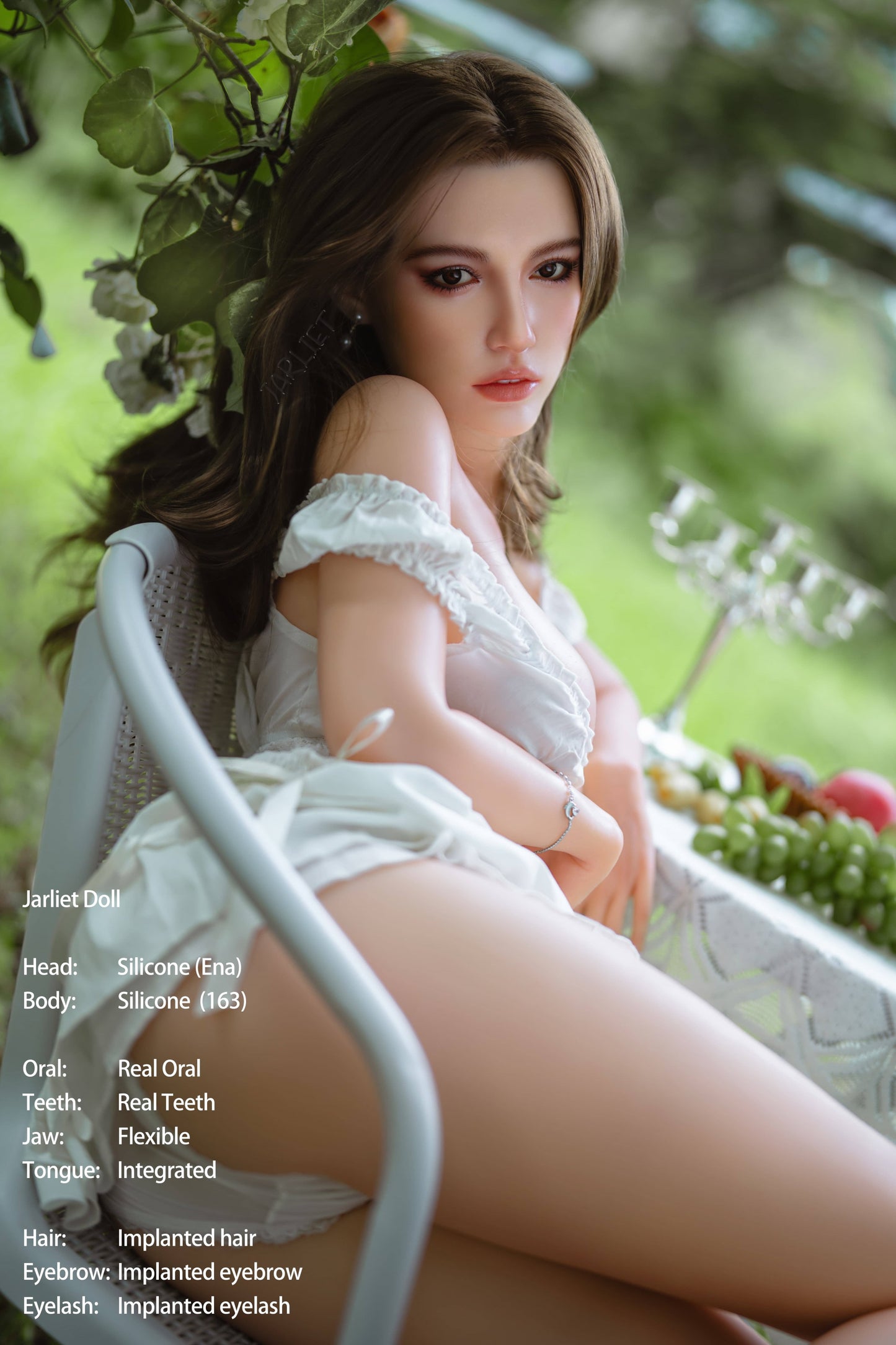 Jarliet Doll | 163cm 5ft4in  Blonde Hair Sexy Woman Soft Boobs Full Silicone Doll with ROS Silicone Head for Blowjob - Ena