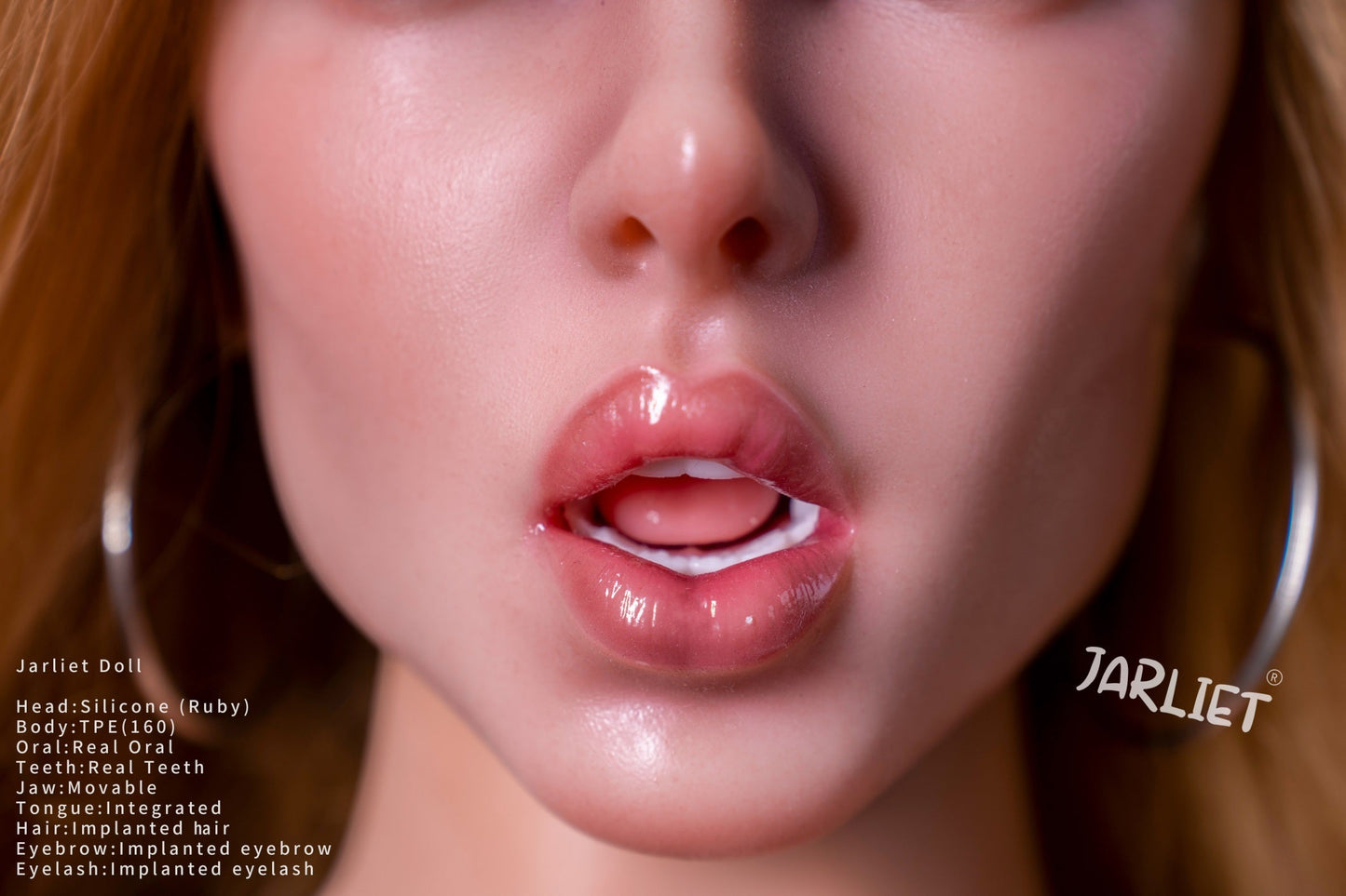 US Stock | Jarliet Doll 5ft3in 160cm Adult Sex Doll with Soft ROS Silicone Head Movable Jaw - Ruby