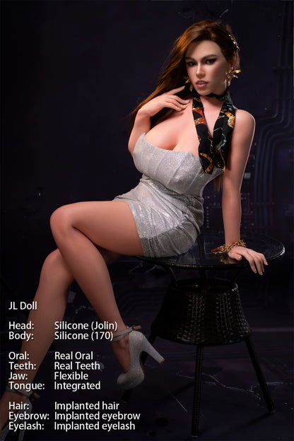 Jarliet Doll | 5ft7in American Woman Silicone Adult Love Doll & Real ROS Head for Single Man - Jolin