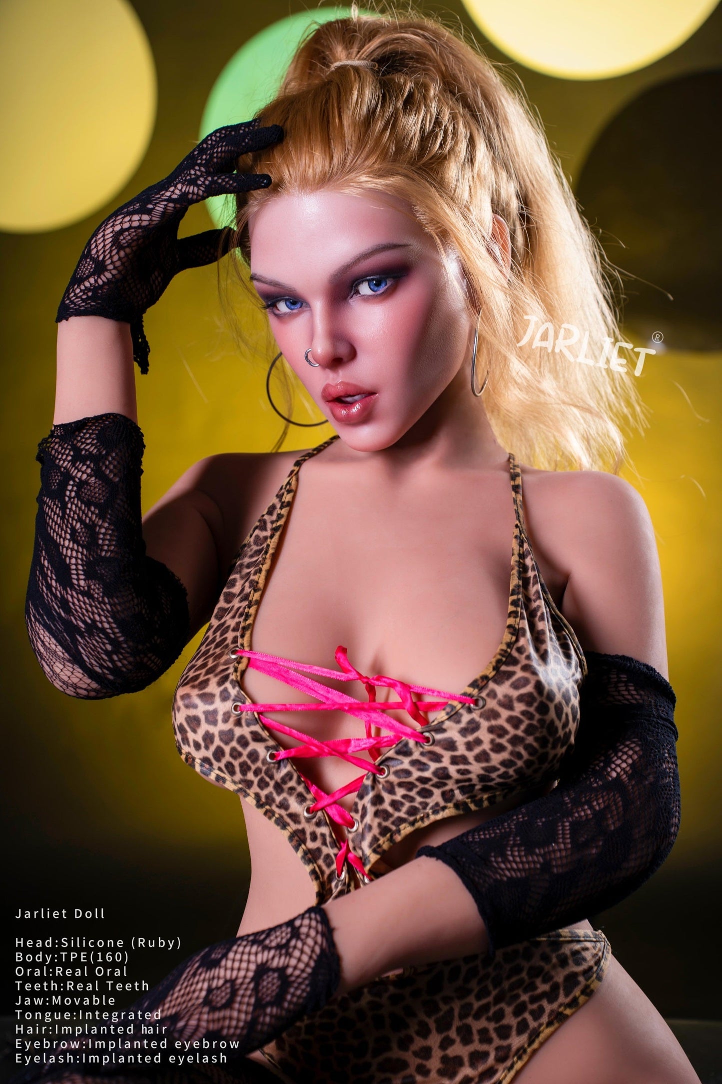 US Stock | Jarliet Doll 5ft3in 160cm Adult Sex Doll with Soft ROS Silicone Head Movable Jaw - Ruby