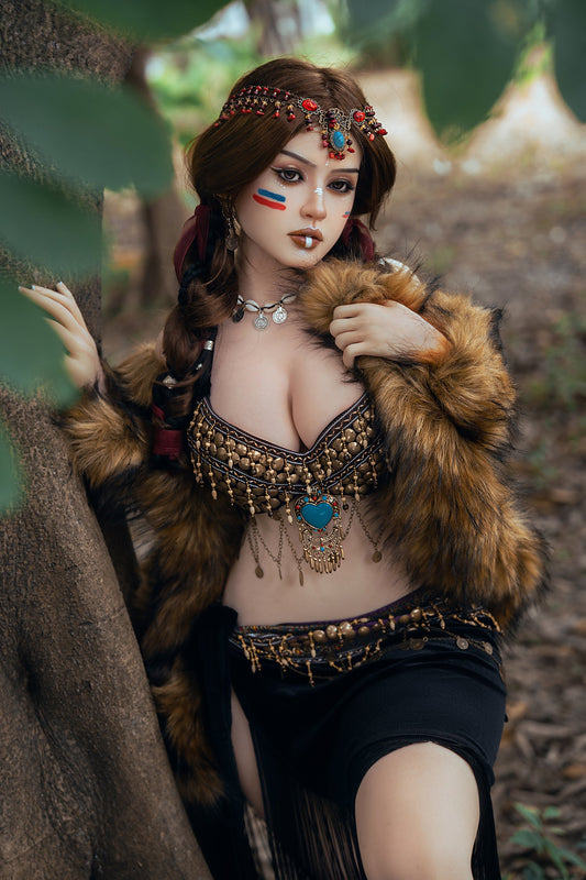 Rosretty Doll | 164cm 5ft45in Gypsy Style Realistic Full Silicone Sex Doll with Hard Silicone Head - Hani