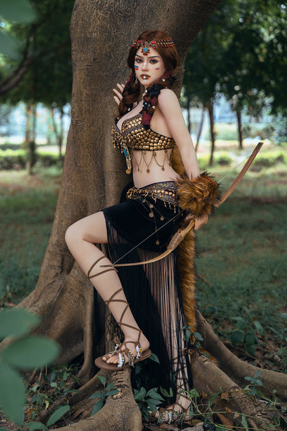 Rosretty Doll | 164cm 5ft45in Gypsy Style Realistic Full Silicone Sex Doll with Hard Silicone Head - Hani