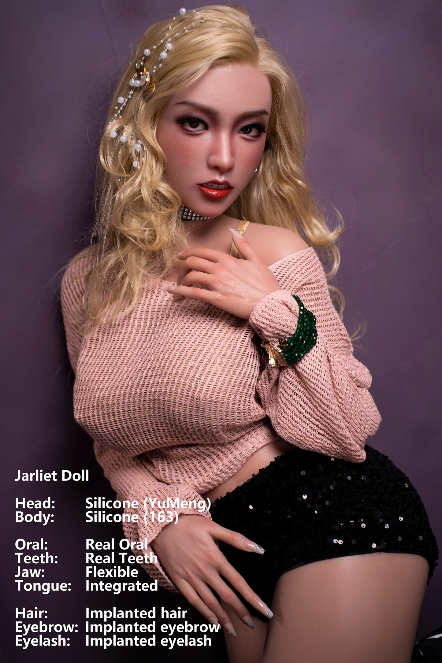 Jarliet Doll | 5ft4in Gold Hair Asian Woman Silicone Adult Love Doll with Real Oral Silicone Head - YuMeng