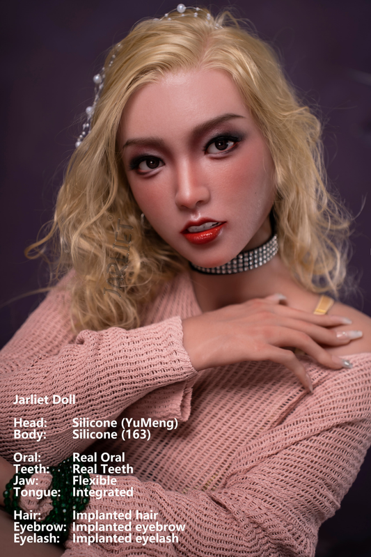 Jarliet Doll | 5ft4in Gold Hair Asian Woman Silicone Adult Love Doll with Real Oral Silicone Head - YuMeng