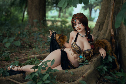 Rosretty Doll | 164cm 5ft45in Gypsy Style Realistic Full Silicone Sex Doll with Hard Silicone Head - Hani