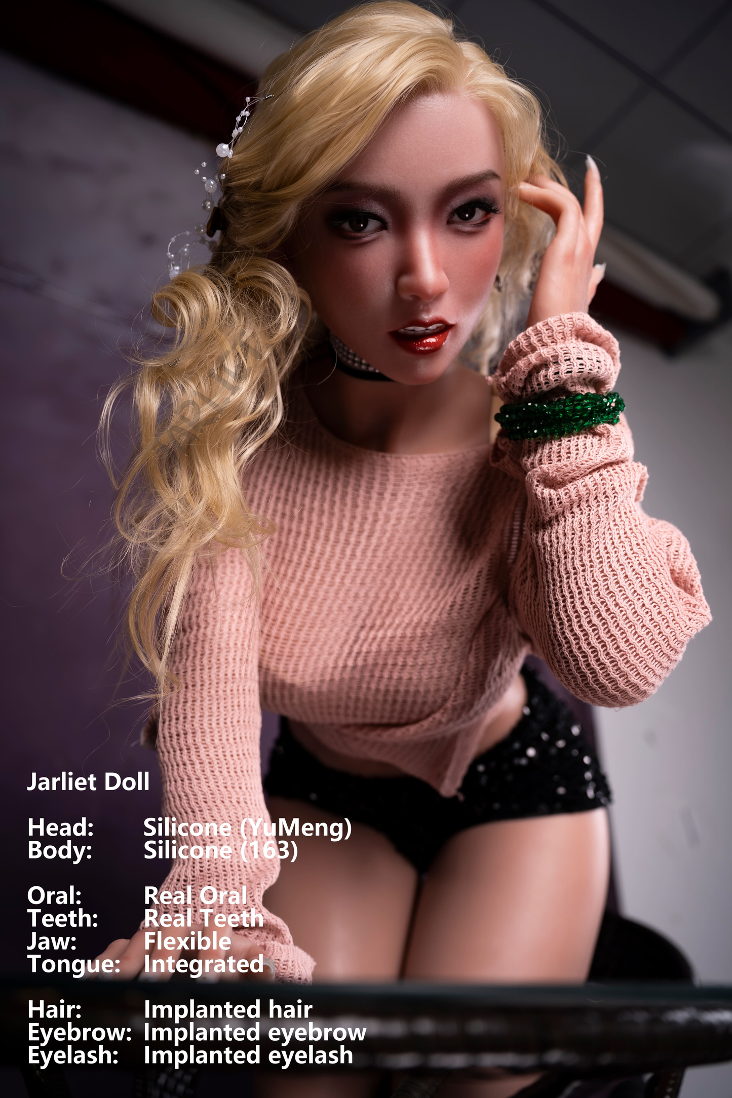Jarliet Doll | 5ft4in Gold Hair Asian Woman Silicone Adult Love Doll with Real Oral Silicone Head - YuMeng