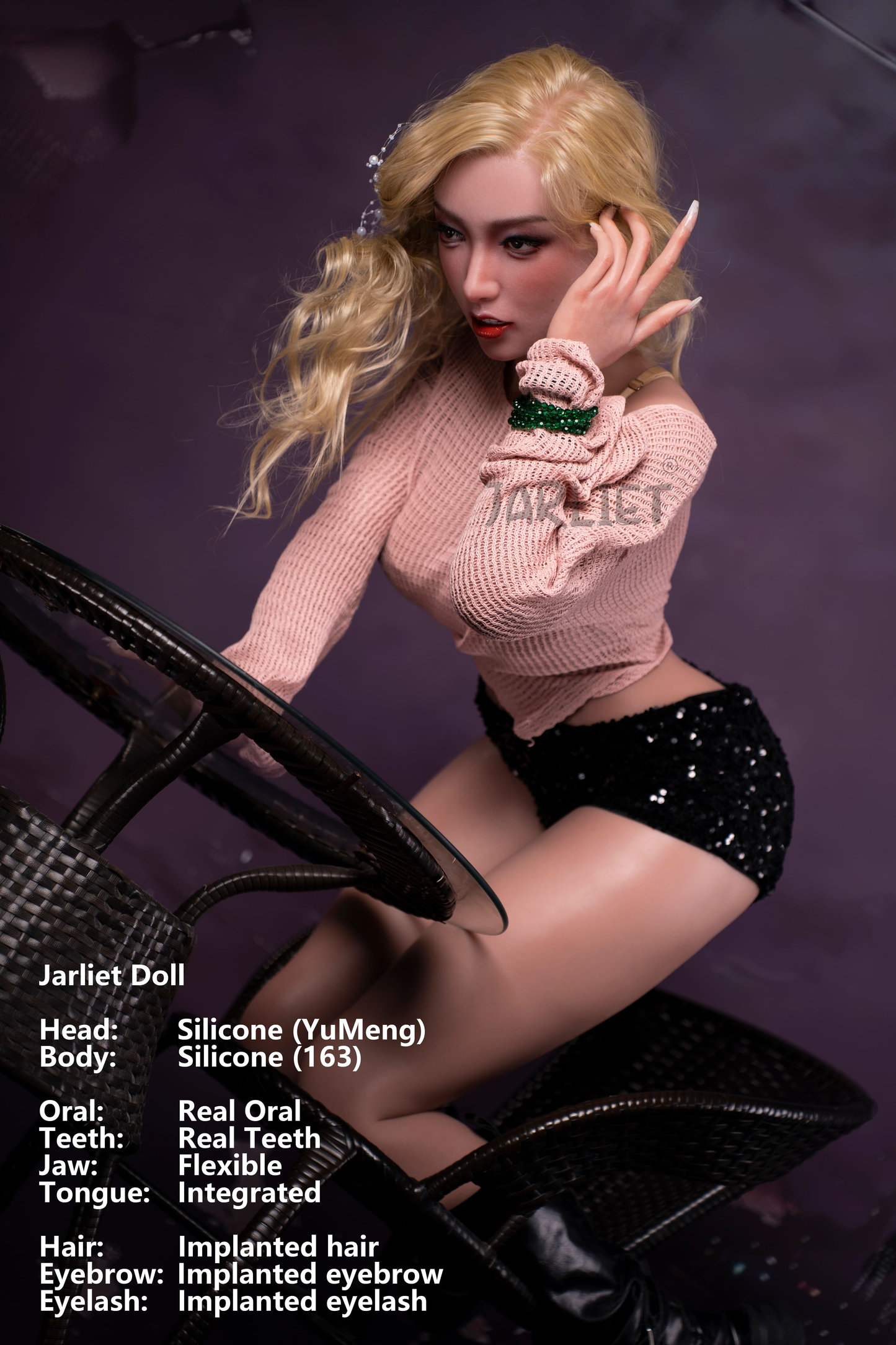 Jarliet Doll | 5ft4in Gold Hair Asian Woman Silicone Adult Love Doll with Real Oral Silicone Head - YuMeng