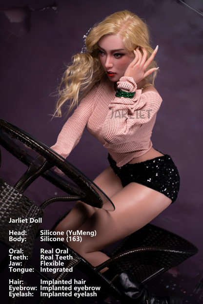 Jarliet Doll | 5ft4in Gold Hair Asian Woman Silicone Adult Love Doll with Real Oral Silicone Head - YuMeng