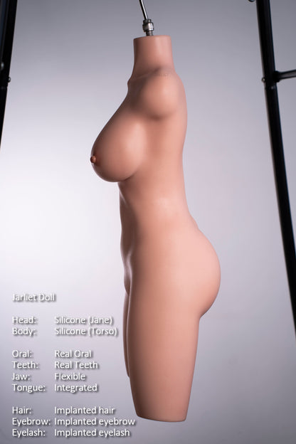 Jarliet Doll | Gold Hair Half Body American Woman Silicone Adult Love Doll & Real Oral Silicone Head - Jane