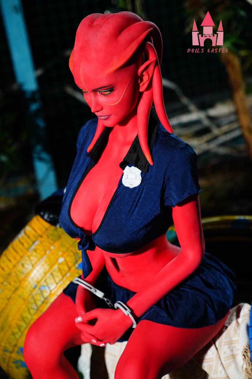 US Stock | Dolls Castle 160cm 5ft3in F Cup Red Skin Cosplay Alien Style Adult Sex Doll - Cacy
