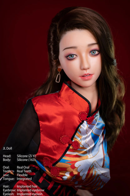 Jarliet Doll | 163cm 5ft4in Full Size Chinese Style Big Boobs Full Silicone Doll with ROS Silicone Head for Divorced Guys - ZIYI