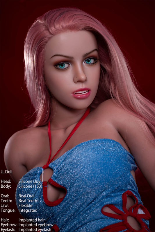 Jarliet Doll | 153cm 5ft Pink Hair Real Oral Lifelike Skin Texture Full Silicone Love Doll with ROS Silicone Head for Divorced Guys - Joy