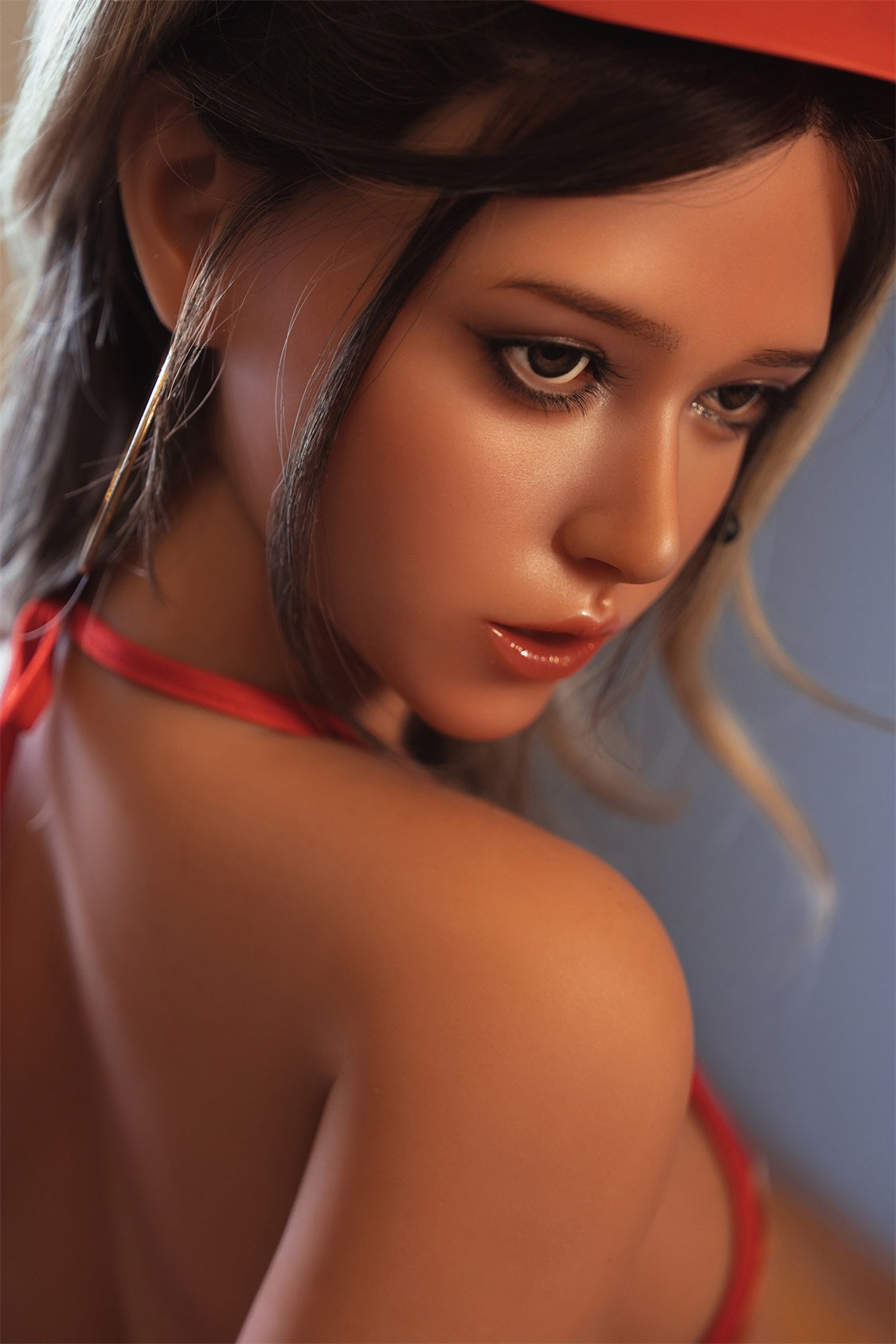 SY Doll | 150cm 4ft11in Tan Skin Small Breast Full Body Hybrid Sex Doll with ROS Silicone Head - Macy