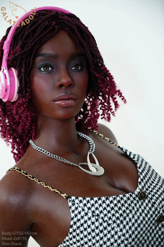 Galatea Doll | 163cm 5ft4in Black Skin African American Full Silicone Real Adult Doll with Real Oral Silicone Head for Black Man - Keisha