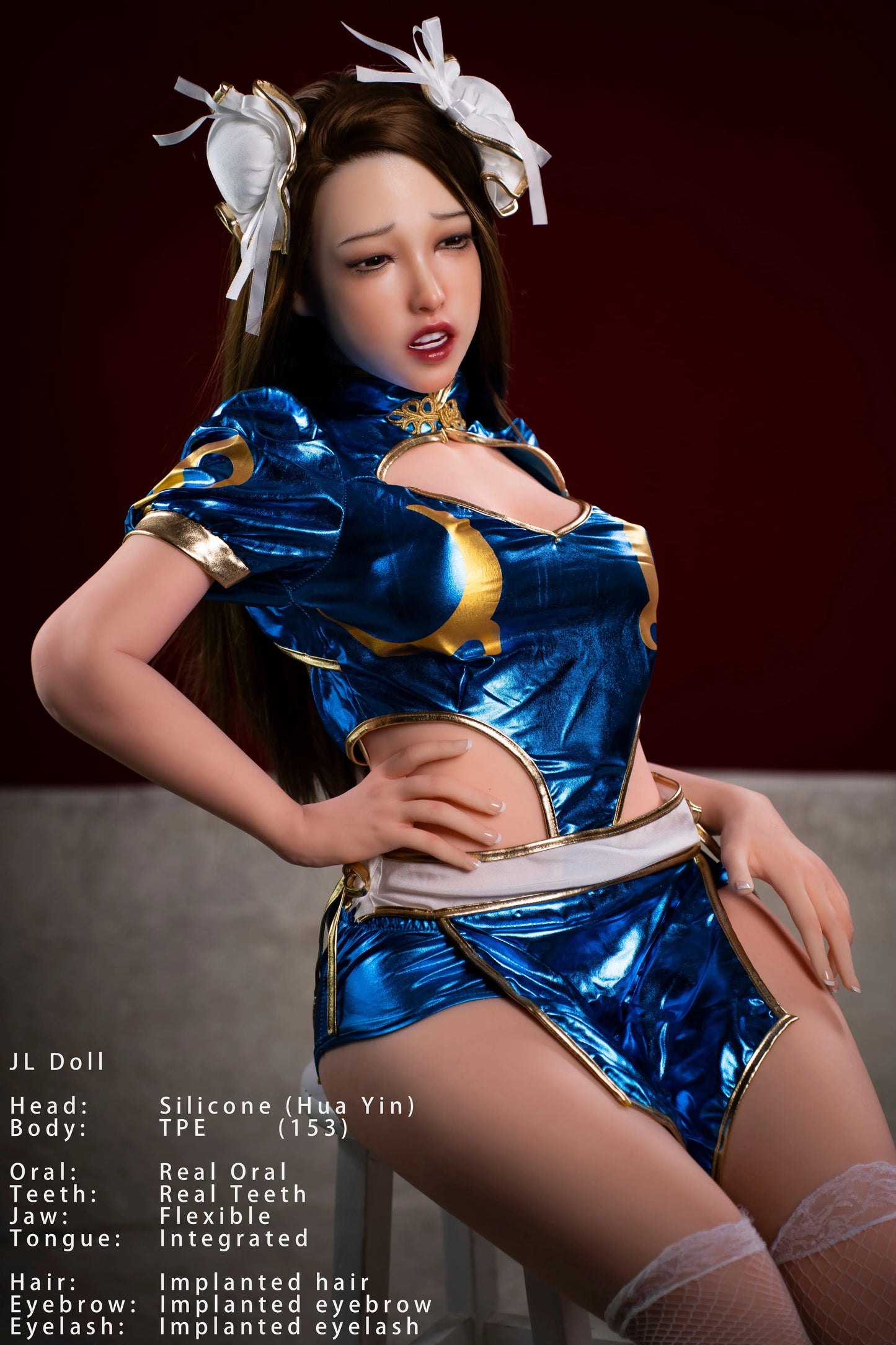 Jarliet Doll | 153cm 5ft1in Full Body Asian Style Slim Body Petite Sex Doll with ROS Silicone Head for Blowjob - HuaYin