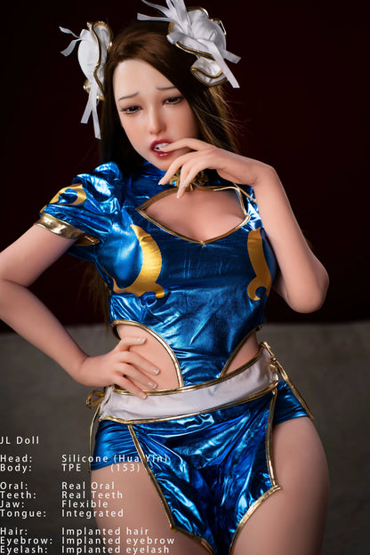 Jarliet Doll | 153cm 5ft1in Full Body Asian Style Slim Body Petite Sex Doll with ROS Silicone Head for Blowjob - HuaYin