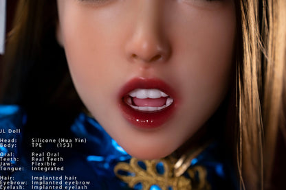 Jarliet Doll | 153cm 5ft1in Full Body Asian Style Slim Body Petite Sex Doll with ROS Silicone Head for Blowjob - HuaYin
