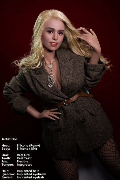 Jarliet Doll | 154cm 5ft1in Full Body Blonde Hair Mature Sex Doll with ROS Silicone Head for Blowjob - Romy