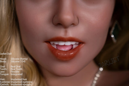 Jarliet Doll | 154cm 5ft1in Full Body Blonde Hair Mature Sex Doll with ROS Silicone Head for Blowjob - Romy