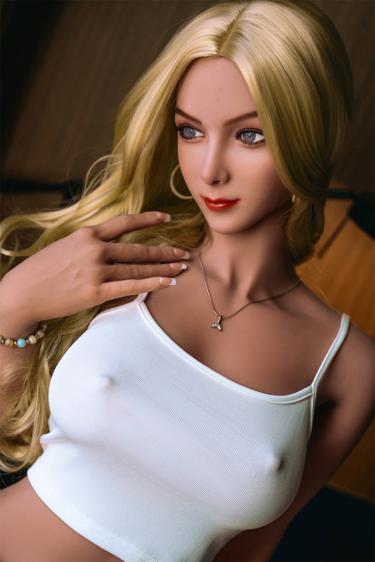 US Stock | AIBEI Doll 157cm 5ft1 Blonde Hair Gel Breast Full Size TPE Sex Doll - Zinnia