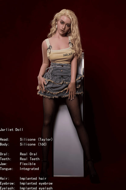 Jarliet Doll | 160cm 5ft3in Blonde Golden Hair Sexy Woman Full Size Adult Full Silicone Doll with ROS Silicone Head - Taylor