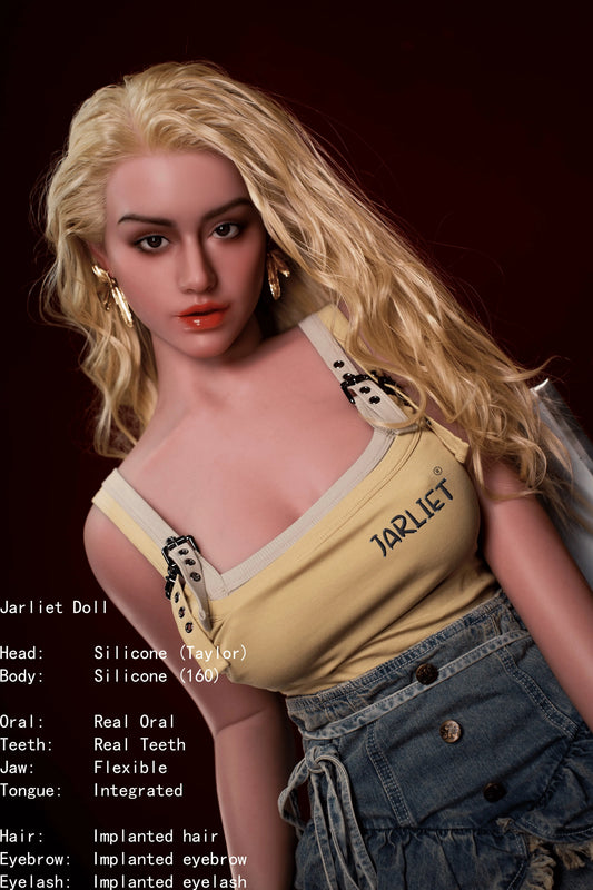 Jarliet Doll | 160cm 5ft3in Blonde Golden Hair Sexy Woman Full Size Adult Full Silicone Doll with ROS Silicone Head - Taylor