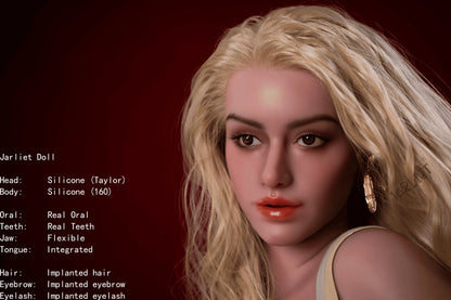 Jarliet Doll | 160cm 5ft3in Blonde Golden Hair Sexy Woman Full Size Adult Full Silicone Doll with ROS Silicone Head - Taylor
